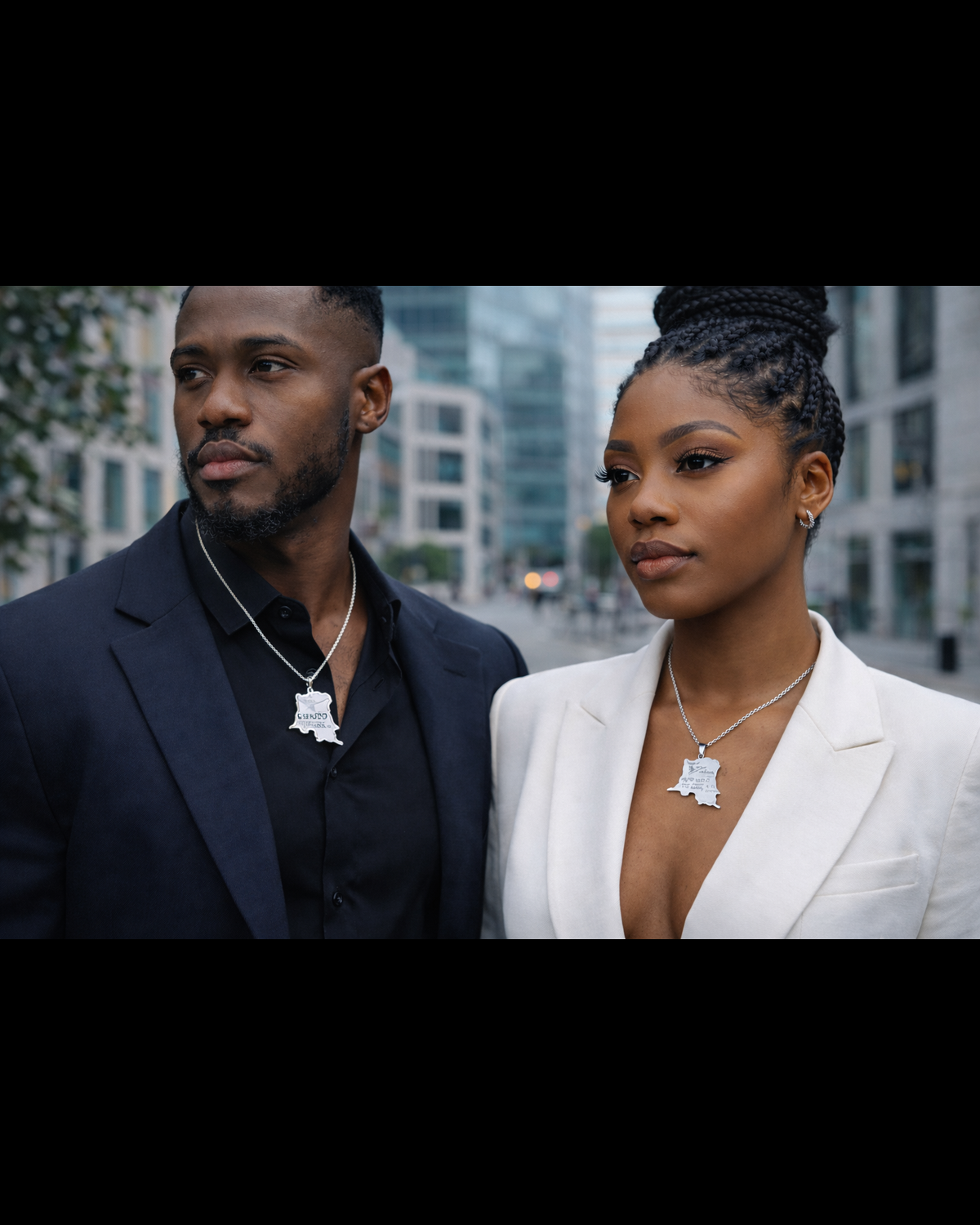 Collier Carte RDCongo – Héritage Rumba 🇨🇩 | Acier Inoxydable Or & Argent