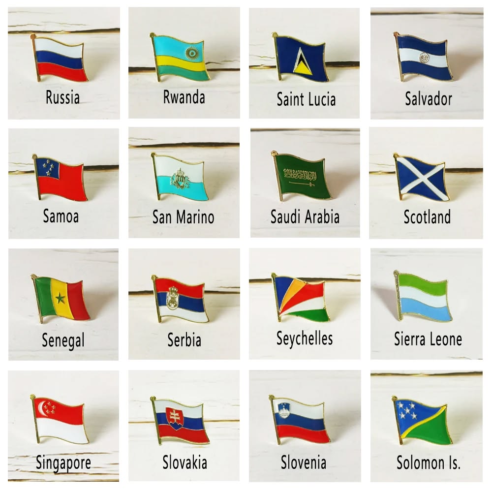 3 Pin's Drapeaux — Amériques