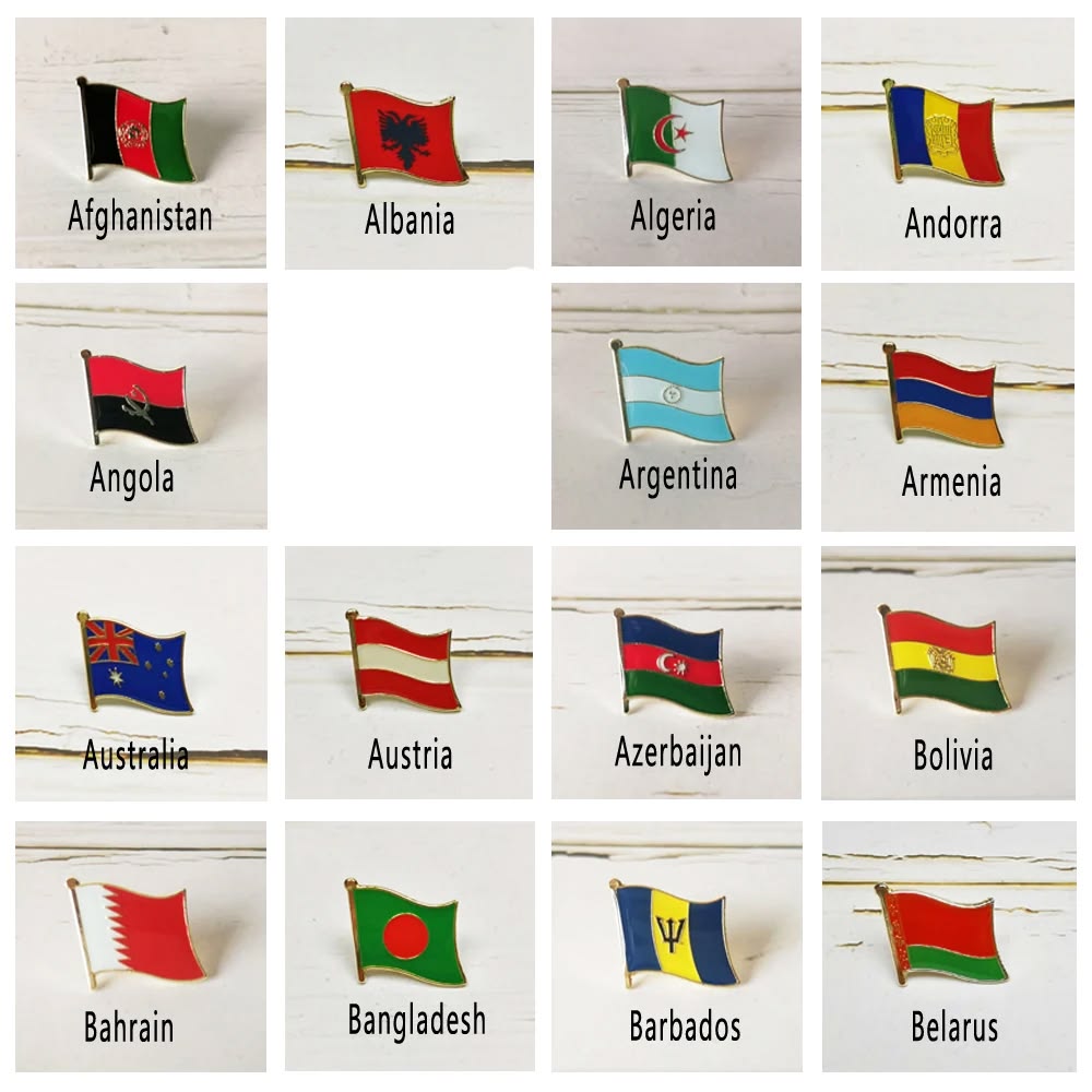 3 Pin's Drapeaux — Amériques