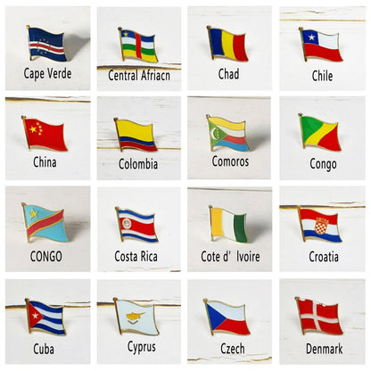 3 Pin's Drapeaux — Amériques