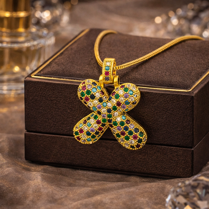 Collier Initiale Arc-en-Ciel – Signature Zircon