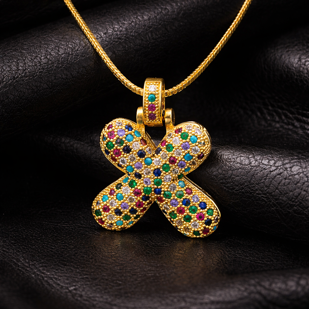 Collier Initiale Arc-en-Ciel – Signature Zircon