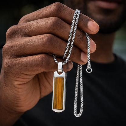 Collier Barre Pierre Naturelle — Style Minimaliste