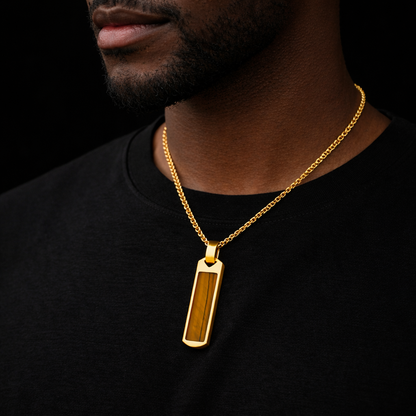 Collier Barre Pierre Naturelle — Style Minimaliste