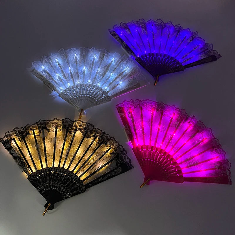 collection d’éventails LED en dentelle scintillante