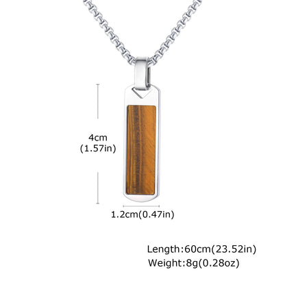 Collier Barre Pierre Naturelle — Style Minimaliste