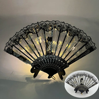 collection d’éventails LED en dentelle scintillante