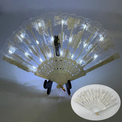 collection d’éventails LED en dentelle scintillante