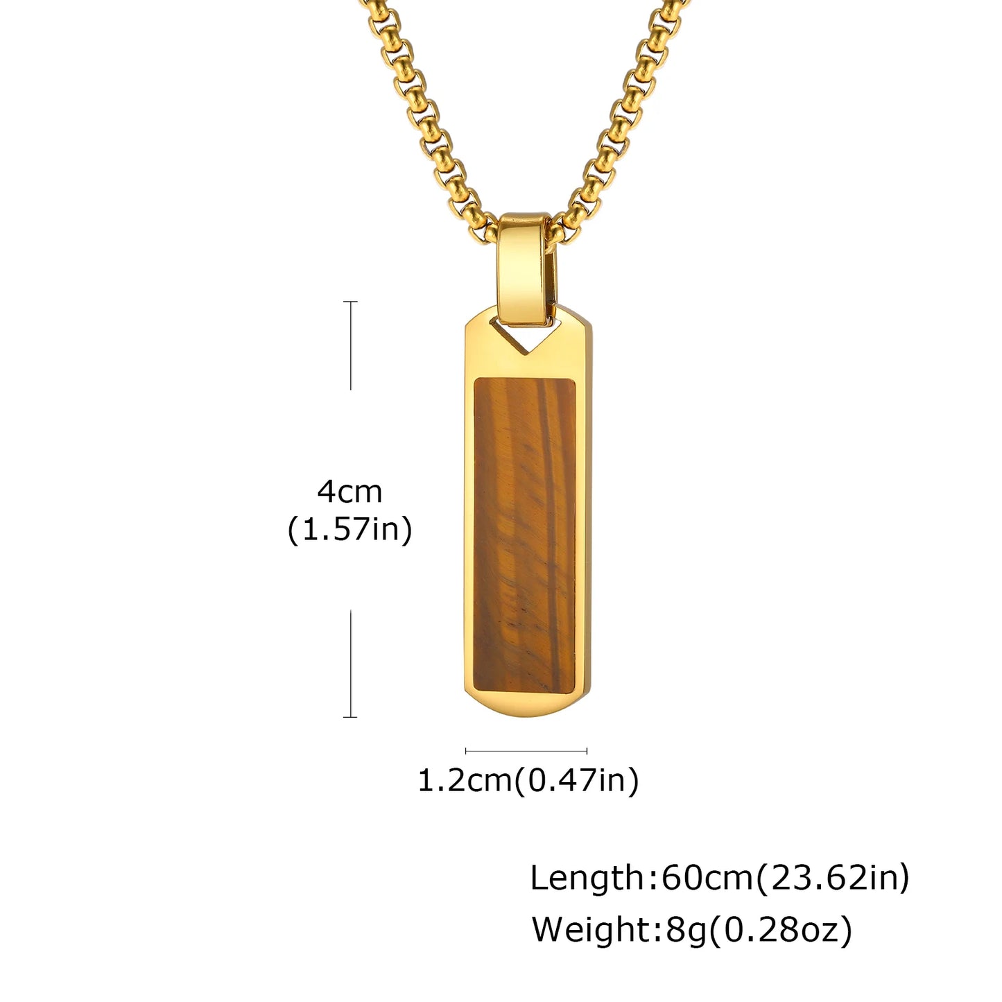 Collier Barre Pierre Naturelle — Style Minimaliste