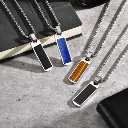 Collier Barre Pierre Naturelle — Style Minimaliste