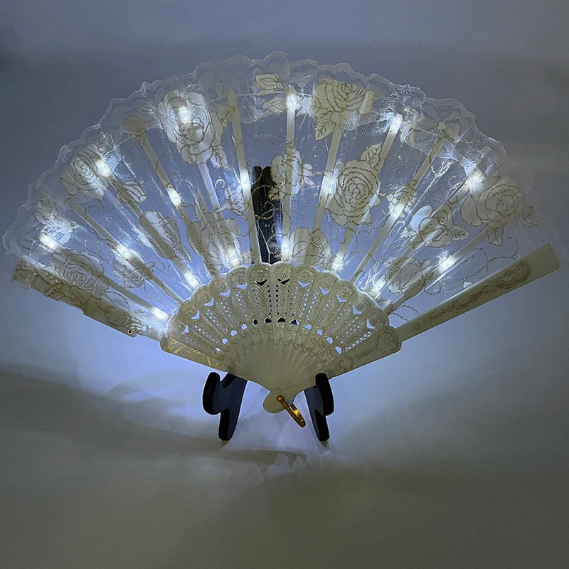 collection d’éventails LED en dentelle scintillante