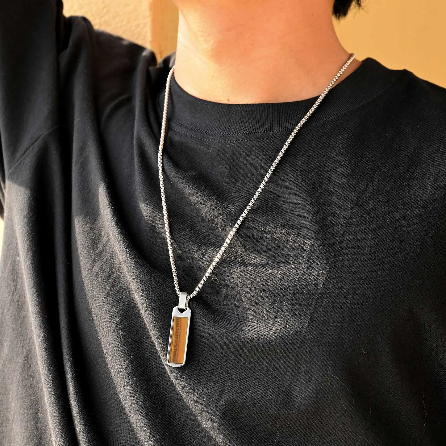 Collier Barre Pierre Naturelle — Style Minimaliste
