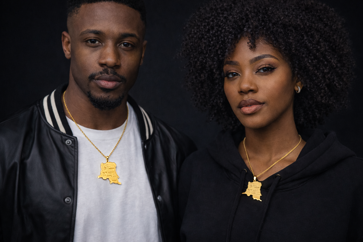 Collier Carte RDCongo – Héritage Rumba 🇨🇩 | Acier Inoxydable Or & Argent