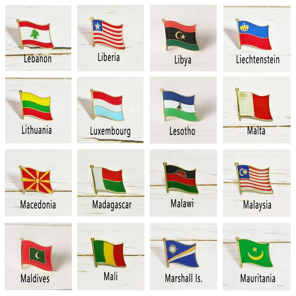 3 Pin's Drapeaux — Amériques