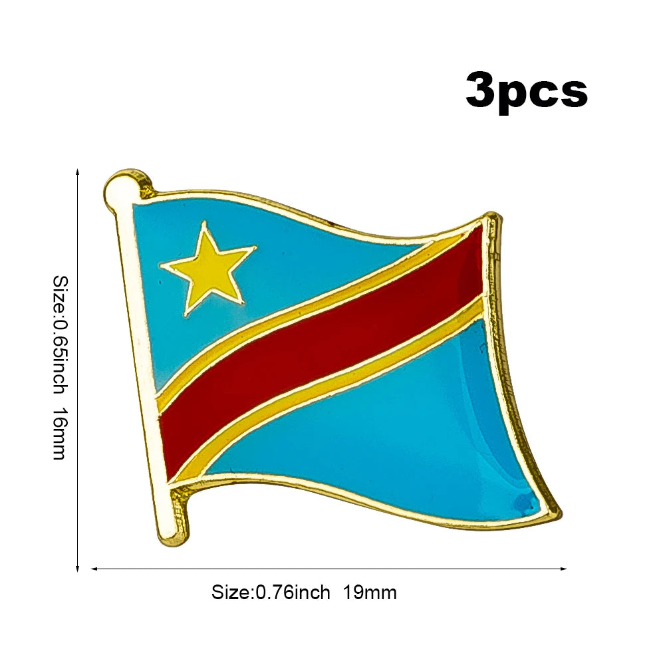 3 Pin's Drapeaux — Afrique